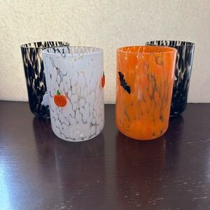 Set of Halloween themed glasses